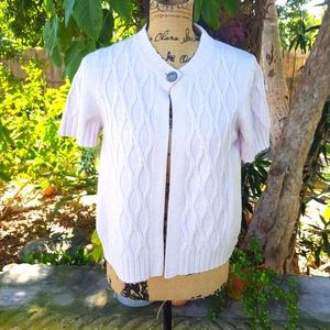 Tonet 1 button blush pink wool cashmere blnd sweater. Made in Italy. Gently worn